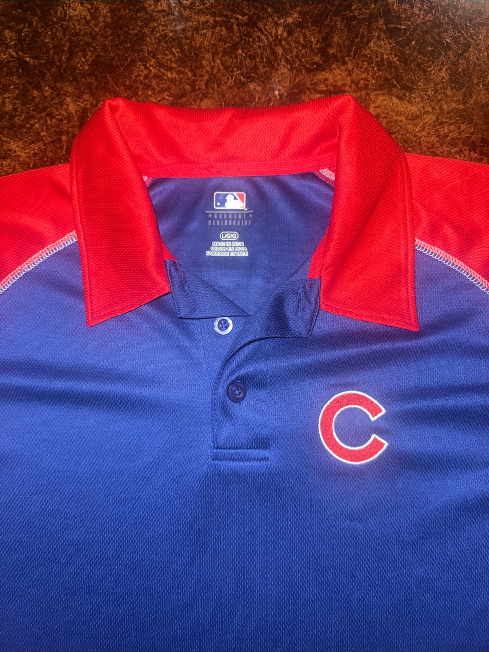 Chicago Cubs MLB Men's Polo - Blue with Red Collar